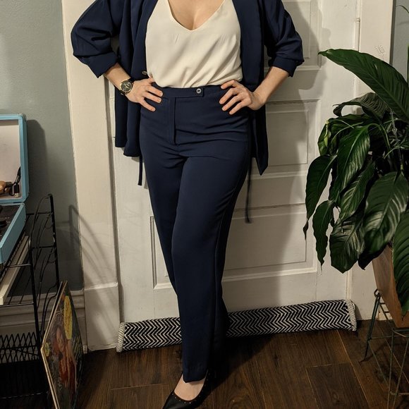 Vintage Navy Petite Sophisticate Power Suit 4P 2P - Picture 10 of 10